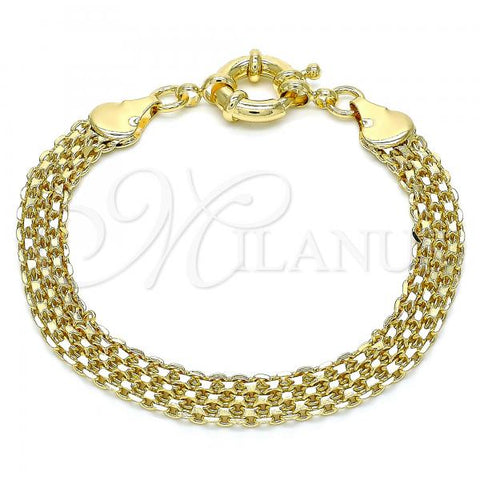 Oro Laminado Basic Bracelet, Gold Filled Style Polished, Golden Finish, 03.319.0010.08