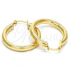 Oro Laminado Medium Hoop, Gold Filled Style Hollow Design, Polished, Golden Finish, 5.136.005.30
