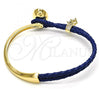 Oro Laminado Individual Bangle, Gold Filled Style with Montana Swarovski Crystals and White Micro Pave, Polished, Golden Finish, 07.239.0004.9 (03 MM Thickness, One size fits all)