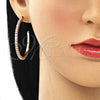 Oro Laminado Stud Earring, Gold Filled Style with White Crystal, Polished, Golden Finish, 02.122.0118.35