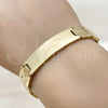 Stainless Steel Solid Bracelet, Greek Key Design, Polished, Golden Finish, 03.114.0338.08