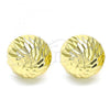 Oro Laminado Stud Earring, Gold Filled Style Diamond Cutting Finish, Golden Finish, 02.100.0055.3