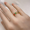Oro Laminado Multi Stone Ring, Gold Filled Style with Multicolor Cubic Zirconia, Polished, Golden Finish, 01.196.0013