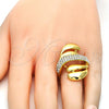 Oro Laminado Multi Stone Ring, Gold Filled Style with White Crystal, Polished, Golden Finish, 01.241.0041.09 (Size 9)