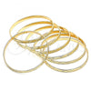 Oro Laminado Semanario Bangle, Gold Filled Style Polished, Golden Finish, 07.252.0074.05