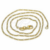 Oro Laminado Basic Necklace, Gold Filled Style Figaro Design, Polished, Golden Finish, 04.09.0172.22