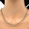 Oro Laminado Necklace and Bracelet, Gold Filled Style Heart Design, Polished, Golden Finish, 06.105.0004