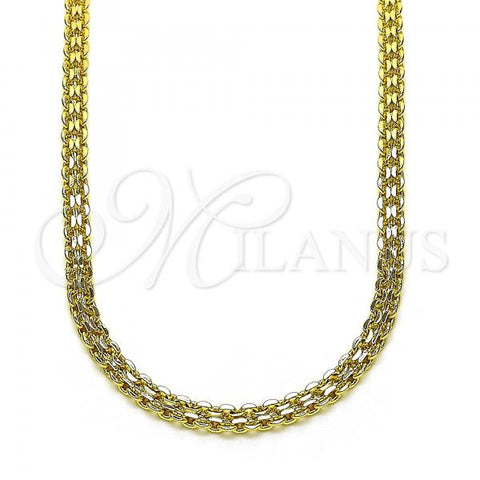 Oro Laminado Basic Necklace, Gold Filled Style Bismark Design, Polished, Golden Finish, 04.213.0263.18