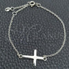 Sterling Silver Fancy Bracelet, Cross Design, Polished, Silver Finish, 03.395.0022.07