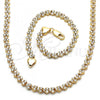 Oro Laminado Necklace and Bracelet, Gold Filled Style with White Cubic Zirconia, Polished, Golden Finish, 06.284.0013