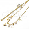 Oro Laminado Fancy Bracelet, Gold Filled Style Rolo Design, with Ivory Pearl, Polished, Golden Finish, 03.91.0064.14