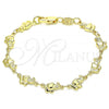 Oro Laminado Fancy Bracelet, Gold Filled Style Elephant Design, Polished, Golden Finish, 03.326.0013.06
