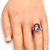 Rhodium Plated Multi Stone Ring, with Antique Pink Swarovski Crystals, Polished, Rhodium Finish, 01.239.0011.3 (One size fits all)
