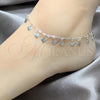 Sterling Silver Fancy Anklet, Heart Design, Polished, Silver Finish, 03.409.0051.10