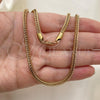 Oro Laminado Basic Necklace, Gold Filled Style Diamond Cutting Finish, Golden Finish, 04.63.0210.36