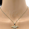 Oro Laminado Fancy Pendant, Gold Filled Style Eagle Design, Diamond Cutting Finish, Golden Finish, 5.182.006