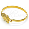 Oro Laminado Individual Bangle, Gold Filled Style Lion Design, Polished, Golden Finish, 07.185.0014.04 (05 MM Thickness, Size 4 - 2.25 Diameter)