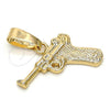 Oro Laminado Fancy Pendant, Gold Filled Style Diamond Cutting Finish, Golden Finish, 5.181.038