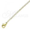 Oro Laminado Basic Anklet, Gold Filled Style Curb Design, Polished, Golden Finish, 5.222.008.10