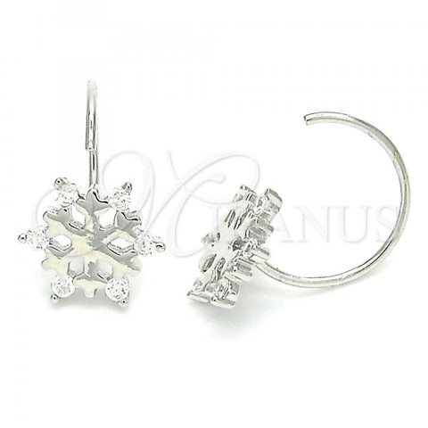Sterling Silver Stud Earring, with White Cubic Zirconia, Polished, Rhodium Finish, 02.366.0014