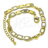 Oro Laminado Fancy Bracelet, Gold Filled Style Mariner and Heart Design, Polished, Golden Finish, 03.63.2273.08