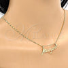 Oro Laminado Pendant Necklace, Gold Filled Style Nameplate Design, Polished, Golden Finish, 04.106.0022.20