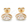 Sterling Silver Stud Earring, with White Cubic Zirconia, Polished, Rose Gold Finish, 02.286.0022.1