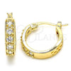 Oro Laminado Small Hoop, Gold Filled Style with White Cubic Zirconia, Polished, Golden Finish, 02.210.0279.20