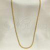 Oro Laminado Basic Necklace, Gold Filled Style Rat Tail Design, Polished, Golden Finish, 04.317.0001.18