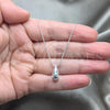 Sterling Silver Pendant Necklace, Teardrop Design, Polished, Silver Finish, 04.401.0026.18