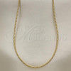 Oro Laminado Basic Necklace, Gold Filled Style Long Box Design, Polished, Golden Finish, 5.223.030.16