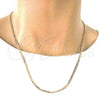 Gold Tone Basic Necklace, Curb Design, Polished, Golden Finish, 04.242.0025.24GT