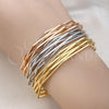 Oro Laminado Trio Bangle, Gold Filled Style Polished, Tricolor, 07.170.0034