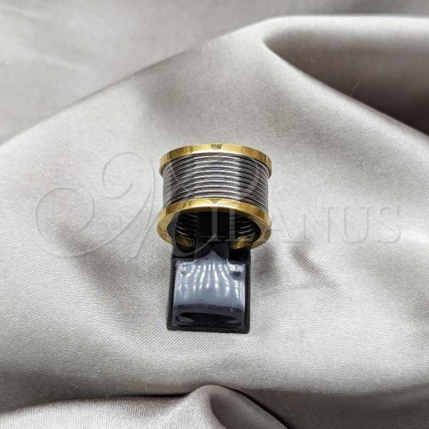 Stainless Steel Mens Ring, Spiral Design, Polished, Golden Finish, 01.63.0639.09