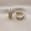 Oro Laminado Huggie Hoop, Gold Filled Style Polished, Tricolor, 02.213.0822.14