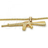 Oro Laminado Pendant Necklace, Gold Filled Style Polished, Golden Finish, 04.242.0068.30