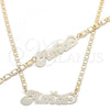 Oro Laminado Necklace and Bracelet, Gold Filled Style Polished, Golden Finish, 06.63.0233