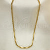 Oro Laminado Basic Necklace, Gold Filled Style Box Design, Polished, Golden Finish, 5.222.037.16