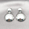 Rhodium Plated Dangle Earring, Hollow and Ball Design, Polished, Rhodium Finish, 02.411.0042.1