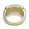 Oro Laminado Multi Stone Ring, Gold Filled Style with White Crystal, Polished, Golden Finish, 01.59.0017.07 (Size 7)