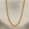 Oro Laminado Basic Necklace, Gold Filled Style Miami Cuban Design, Polished, Golden Finish, 04.63.1360.24