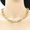 Oro Laminado Basic Necklace, Gold Filled Style Paperclip Design, Polished, Golden Finish, 04.362.0040.18