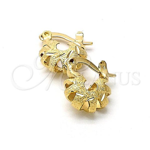 Oro Laminado Small Hoop, Gold Filled Style Matte Finish, Golden Finish, 02.63.0501
