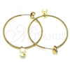 Oro Laminado Medium Hoop, Gold Filled Style with Ivory Pearl, Polished, Golden Finish, 02.63.2744.1.40