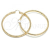 Oro Laminado Extra Large Hoop, Gold Filled Style Hollow Design, Diamond Cutting Finish, Golden Finish, 02.170.0312.90