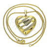 Oro Laminado Pendant Necklace, Gold Filled Style Heart Design, Polished, Golden Finish, 04.117.0006.20