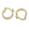 Oro Laminado Small Hoop, Gold Filled Style Diamond Cutting Finish, Tricolor, 02.96.0085.2.15