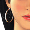Oro Laminado Large Hoop, Gold Filled Style Hollow Design, Diamond Cutting Finish, Golden Finish, 5.139.008.50