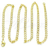 Oro Laminado Basic Necklace, Gold Filled Style Curb Design, Polished, Golden Finish, 04.213.0086.20