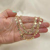 Oro Laminado Necklace and Bracelet, Gold Filled Style Flower Design, Polished, Golden Finish, 06.105.0010